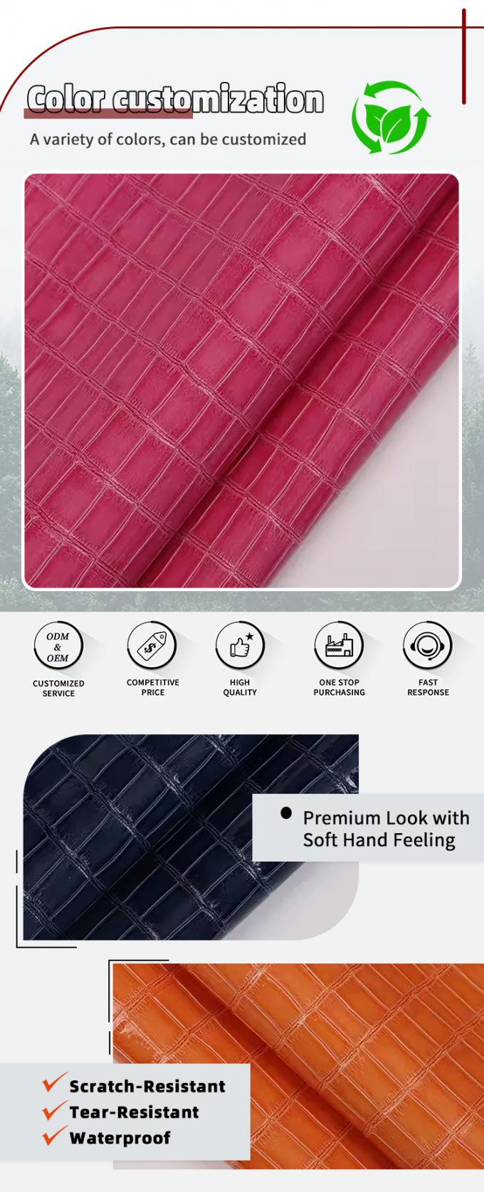 高光沢PVC竹模様グレイン人工合成皮革装飾靴バッグボックスフェイクレザー生地 4