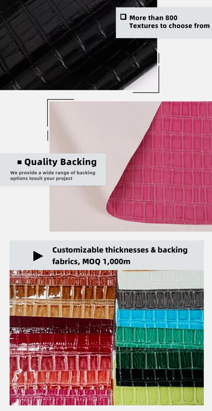 高光沢PVC竹模様グレイン人工合成皮革装飾靴バッグボックスフェイクレザー生地 5