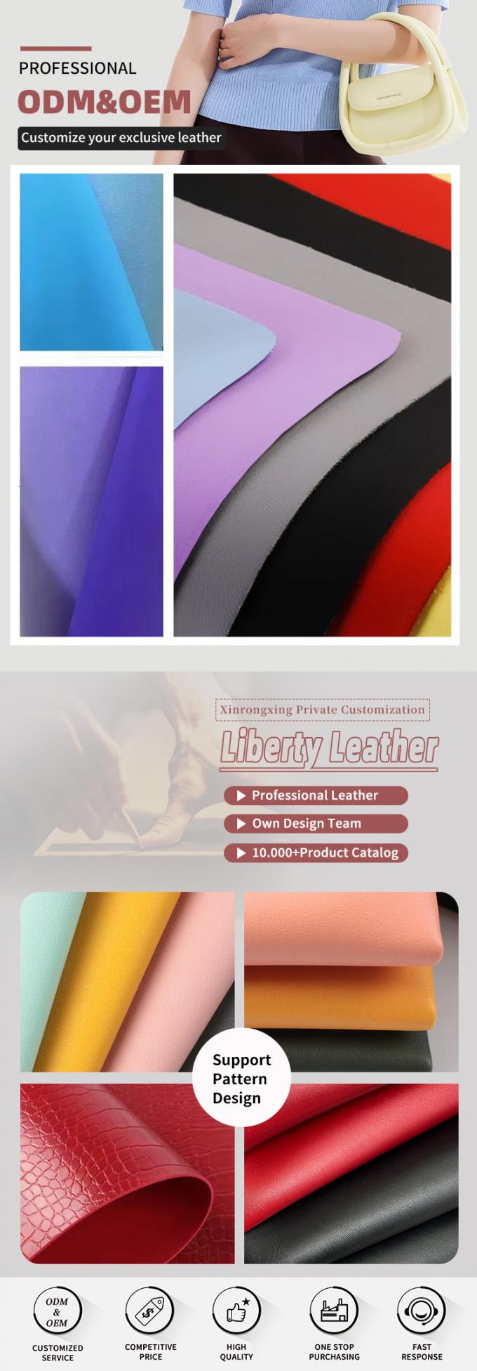 靴、バッグ、ベルト、ソファ、ミトン用の模造マイクロファイバーPU 5kg剥離強度合成皮革、フェイクレザー生地 4