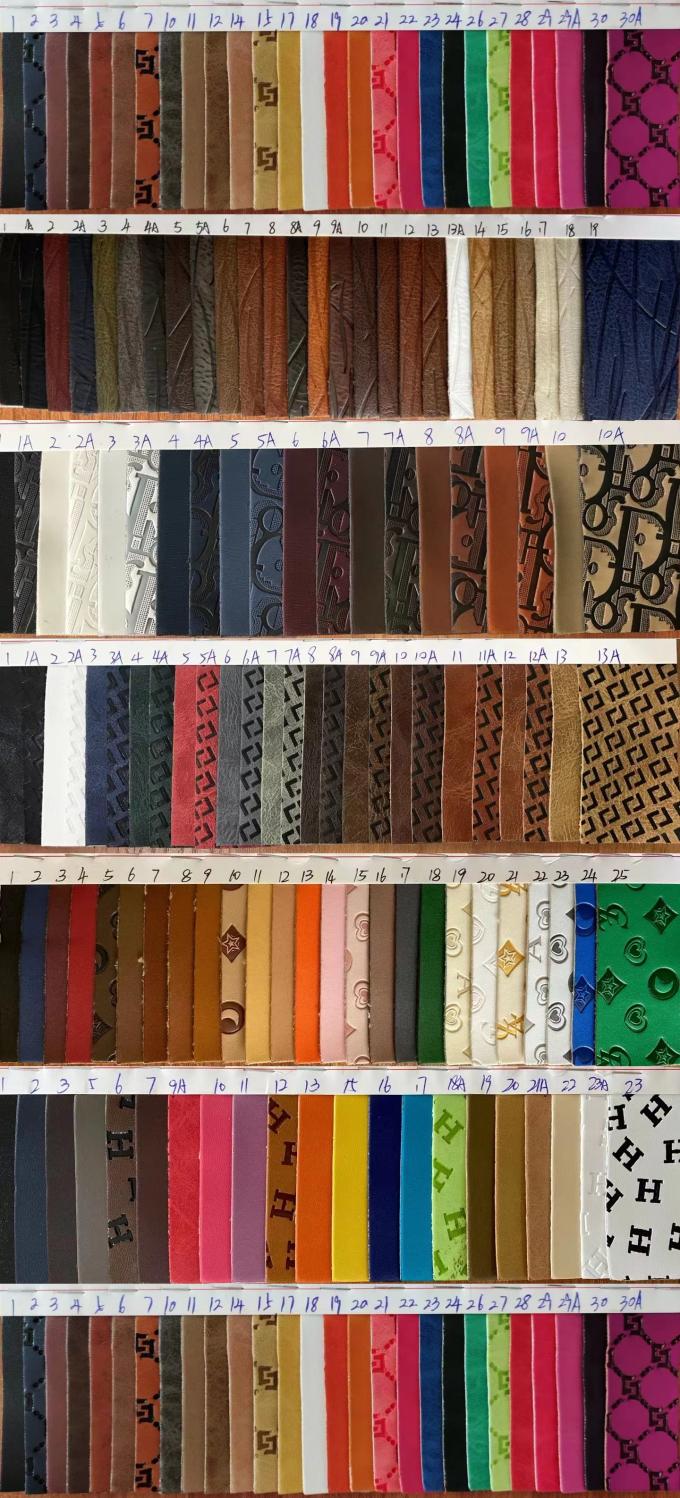 靴バッグテーブルマット用PUビニールファッションカラーチェンジエンボス合成皮革、フェイクレザー生地 19